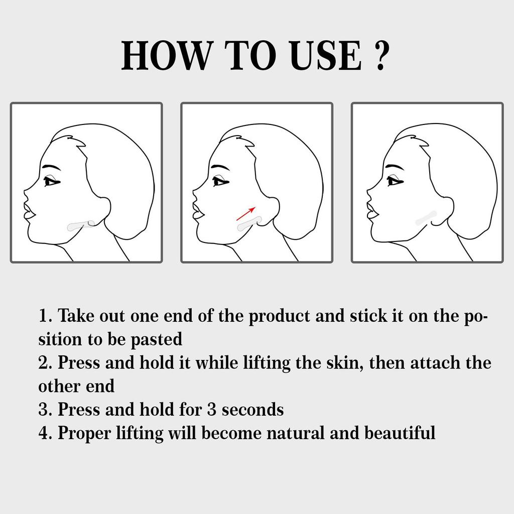 100PCS Face Tape Lifting Invisible Lighten Fine Lines Lift Tighten Waterproof Face Lift Tape Invisible for Double Chin