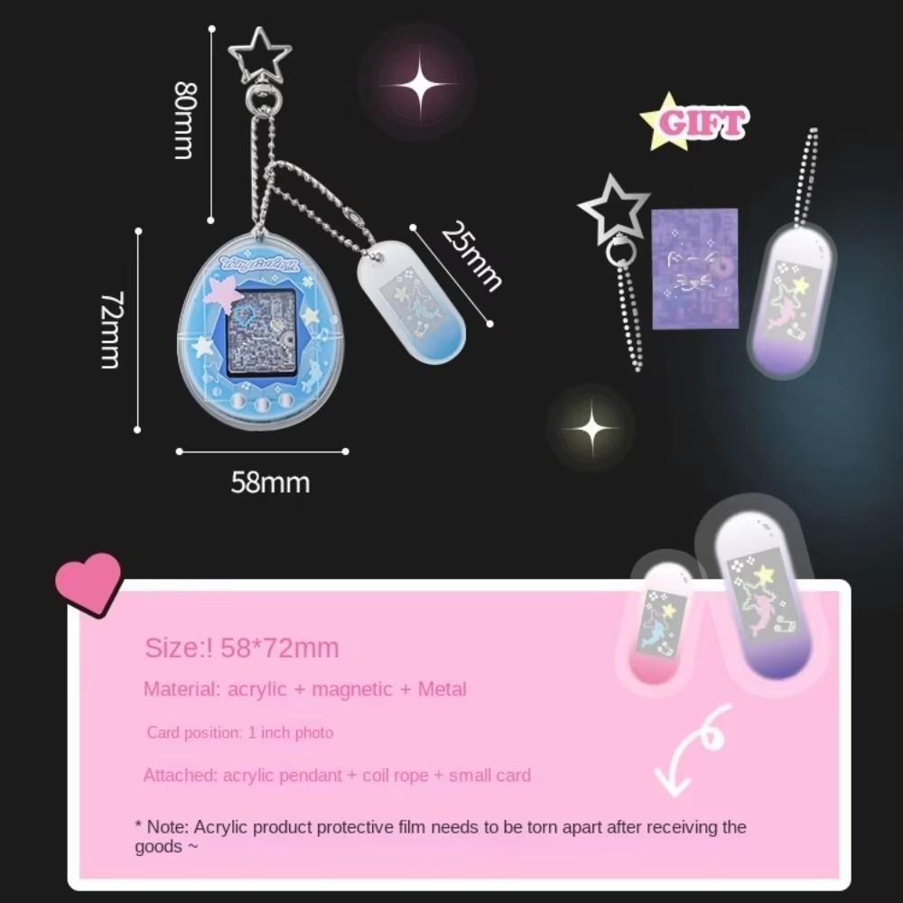 Retro Photocard Holder 1 Inch Card Display Case Stylish Acrylic Keychain For Collectors