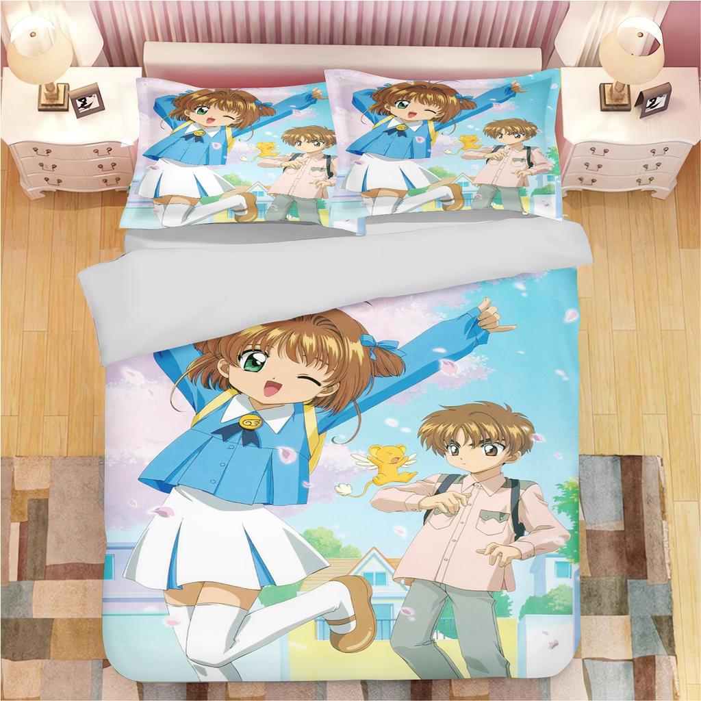 Cardcaptor Sakura Anime Printed Pillowcase Set for Adults and Children Duvet Cover Comforter Home Fashion Boys Girls 3D Bedding