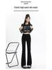 2025 Women's High Waist Black Flared Jeans: Elastic Slim Fit for Spring & Autumn