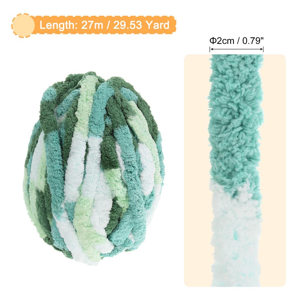 Chunky Yarn Polyester Blanket Yarn Hand-knitted DIY Thick Chenille Yarn for Crocheting Blankets Bags Hats 27m X 2cm Mixed Color