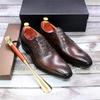 Summer Low-Top Cowhide Single Shoes Formal Men'S Shoes Lace-Up Gentleman'S Business Casual Oxford Shoes
