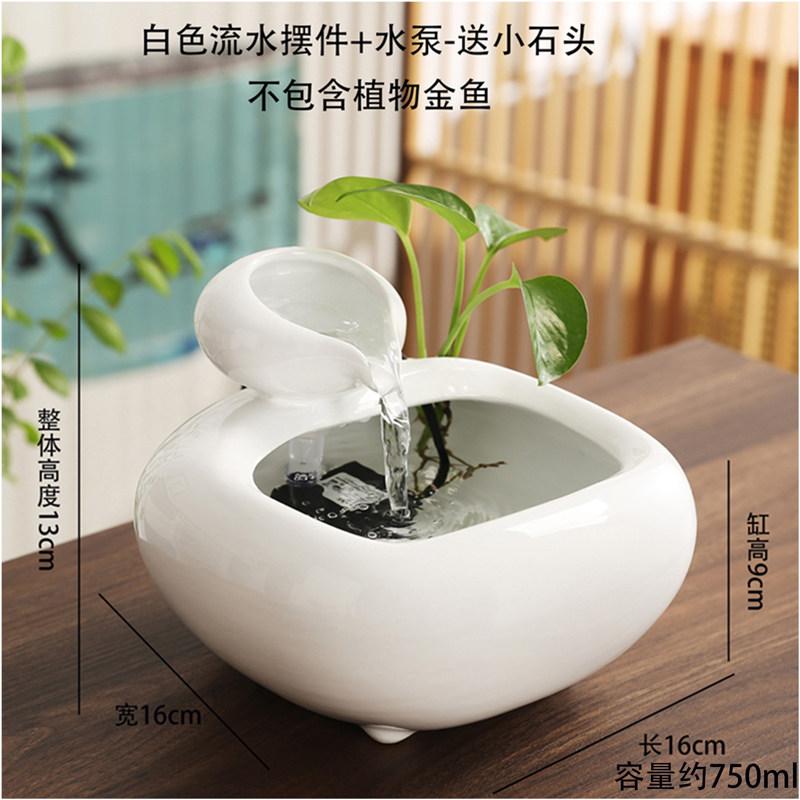 Keramik Tischbrunnen, Kreative Zirkulierende Wasserfluss Dekoration, Kleiner Indoor Wasserfall für Schreibtisch Büro Zuhause Zen