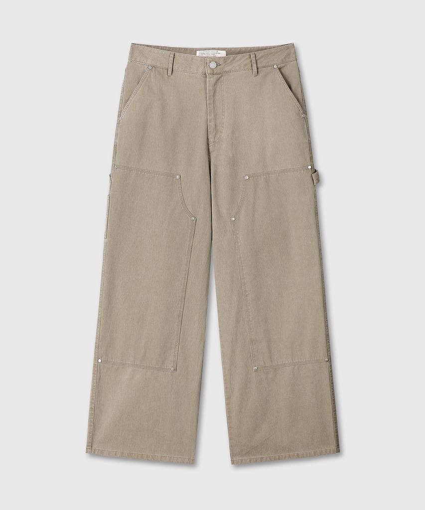 Daibeuin Washed Double Knee Carpenter Pants (Beige)