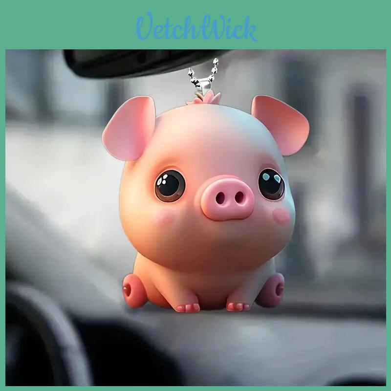 Cute Pig Acrylic Keychain Car Interior Decoration Pendant For Backpack Festive Gift