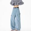 American Retro Big Pocket Drape Jeans Men's and Women's New Trendy Brand Loose Casual Wide-leg Tooling Pants