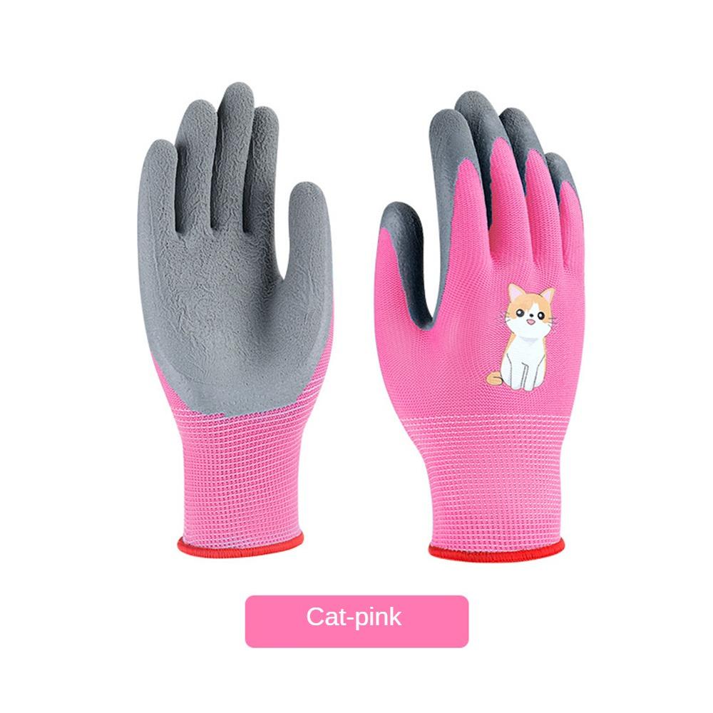 Thickened Childrens Latex Gloves Non-slip Garden Tools Gardening Gloves Durable Childrens Fun Protective Gloves Cartoon