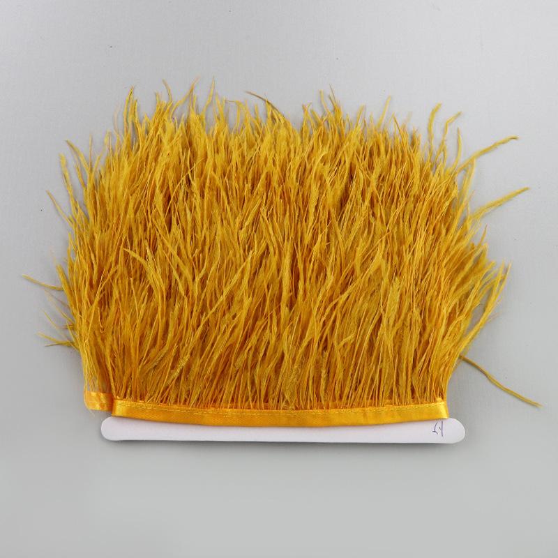 2M Ostrich Feather Cloth Edge 8-10 Cm Cuffs Clothing Skirt Decorative Accessories Color Ostrich Feather Cloth With Feathers