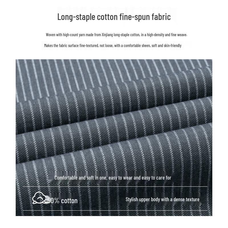 Romons Men's Business Casual Striped Shirt