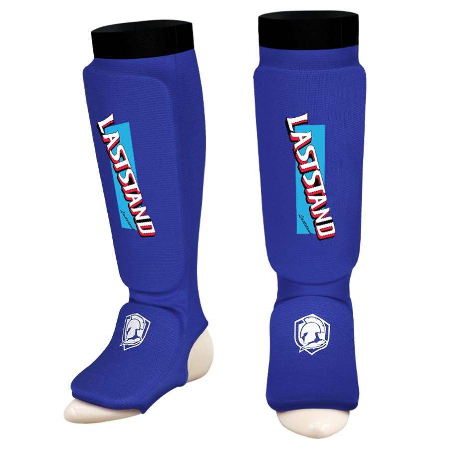 GINGPAI Cotton Instep Ankle Protector MMA Shin Guards TKD Kickboxing Muaythai Leg Support Pad Kickboxing Foot Leg Guards Warmers S синий
