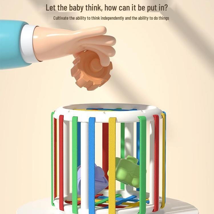 Rubik's Cube Rainbow Building Blocks Puzzle for Baby's Fine Motor Skills, Ages 1-2