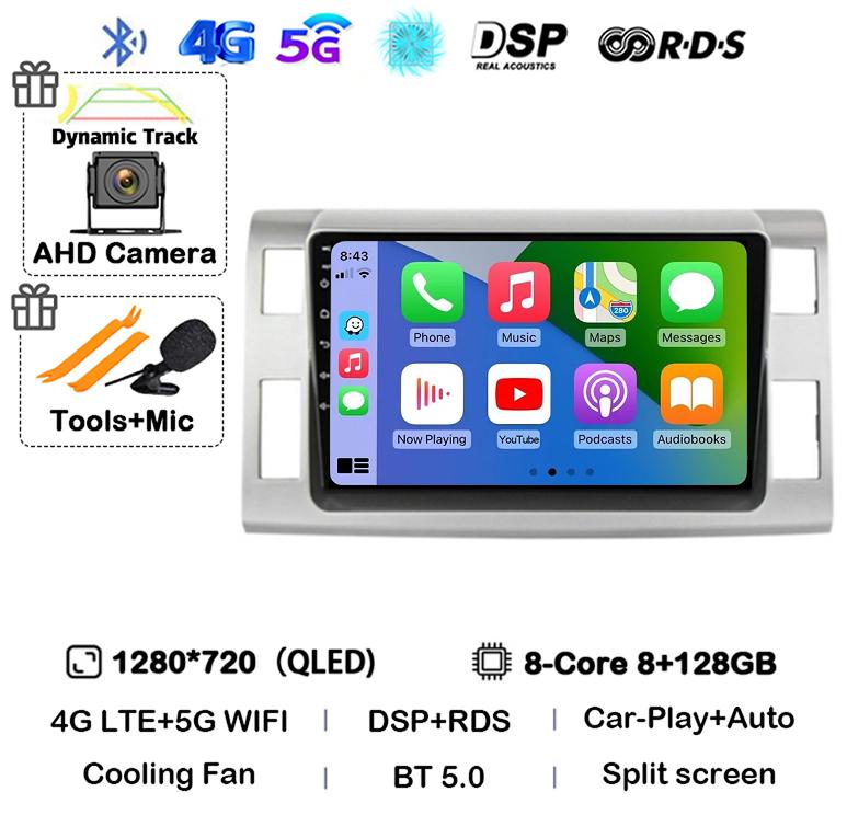 Android 14 Auto Carplay Car Radio For Toyota Previa 3 III XR50 Estima 2006-2019 Multimedia Navi GPS Player Stereo Head Unit DSP