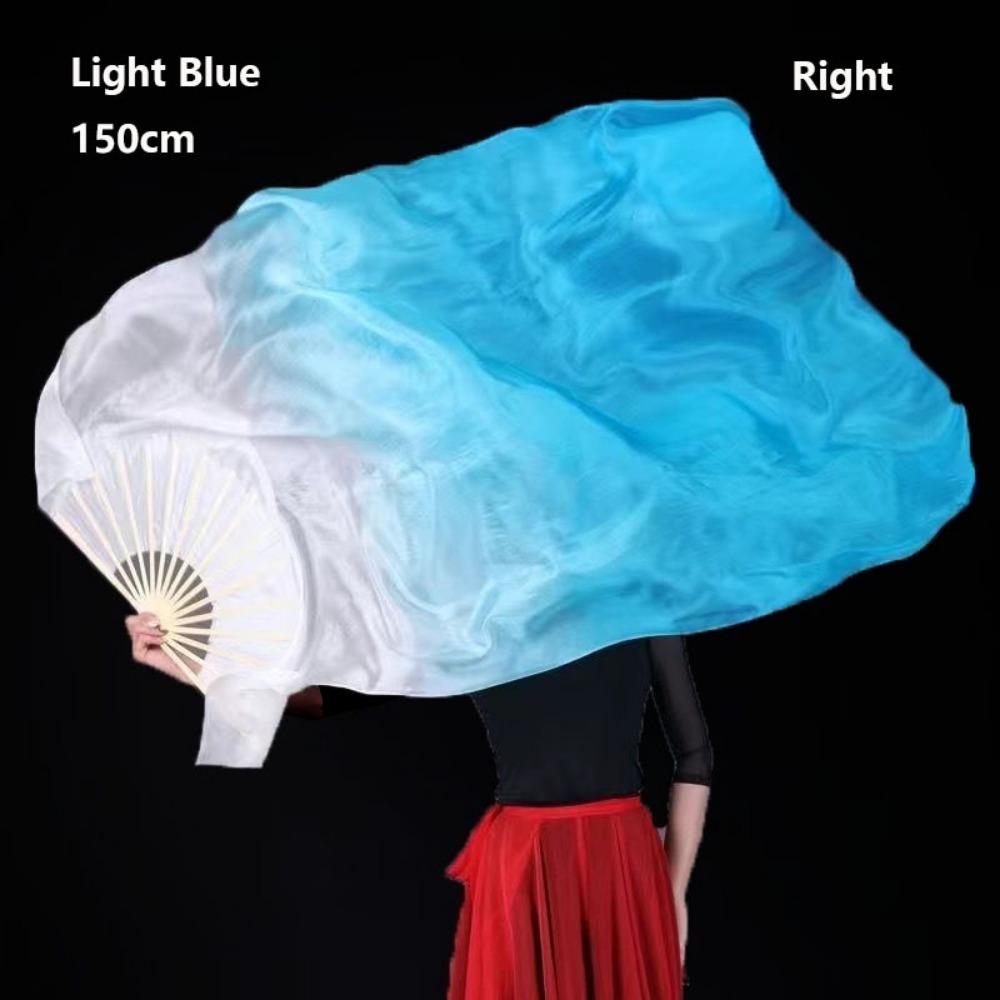 Tricolor Gradient Gradient Color Dancer Fan Right&Left Hands Rayon Silk Fans