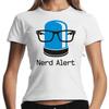 Nerd Alert Geek Gamer Computer Fun Sayings Comedy Fun Lady Ladies Girlie T-Shirt Mens Womens Tees Top