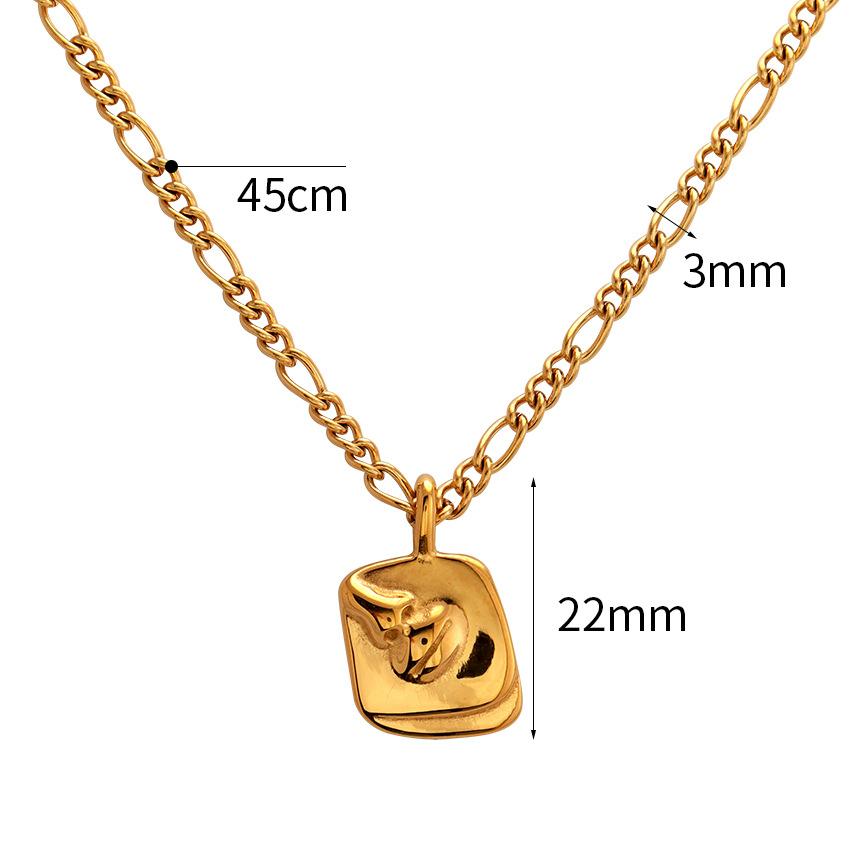 Multi-Love Diamond Pendant Gold Stainless Steel Necklace