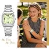 Square stainless steel watch for women small size waterproof rainproof daily water resistant with calendar date display mini size convenient classic