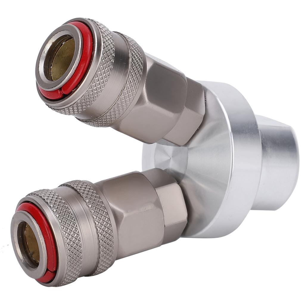 2 Way Connector Chrome Plated Pneumatic Component Carbon Steel G1 4in Thread Quick Coupler