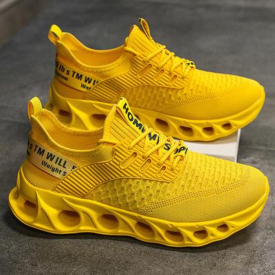 Fashion Yellow Summer Sneakers Men Blade Running Shoes Big Size 36-46 Breathable Platform Trainers Men Women Sports Sneaker Sale