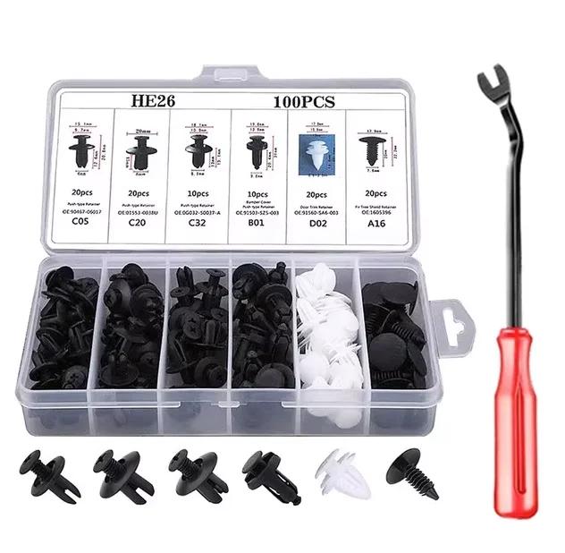 Bumper Retainer Clip Car Plastic Rivets Fasteners Car Push Pin Rivets Set Door Trim Panel Fender Clips for GM Ford Toyota Honda