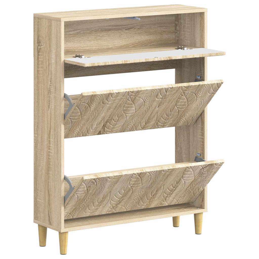 Shoe Cabinet DELFT 78 X 24 X 103 Cm Engineered Wood Sonoma Oak