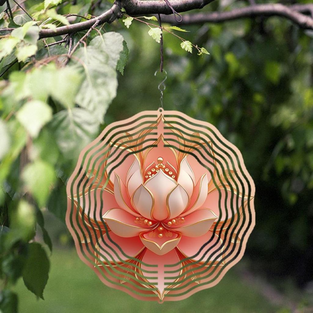 10 Inch Hanging Wind Spinner with 360 Rotating Hook Artistic Outdoor Wind Chime for Balcony Garden Decor Elegant Gift for Friends Family