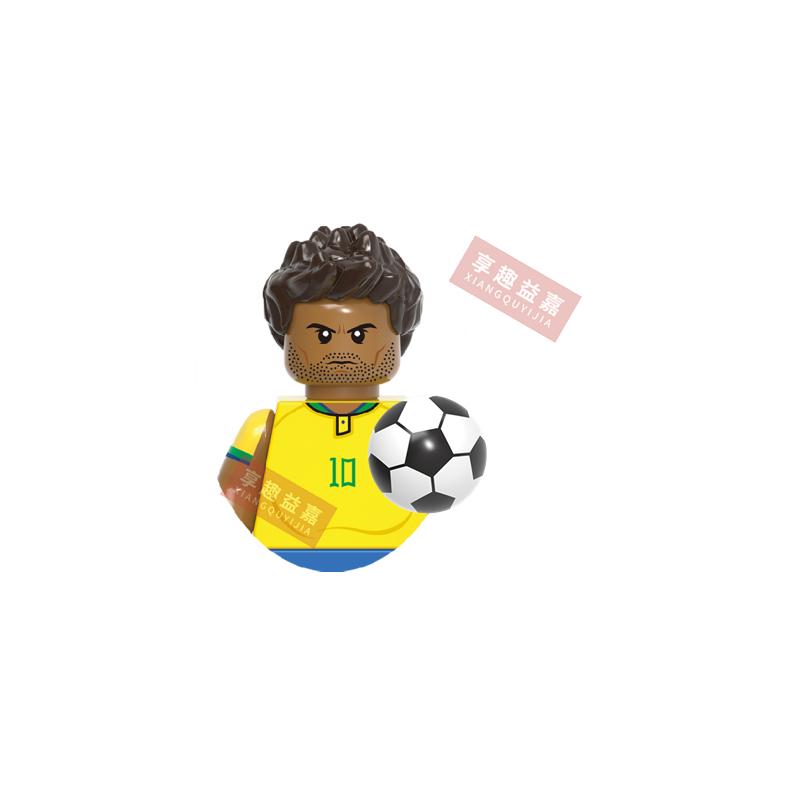 New  Single 4.5CM Soccers Athletics Sportsman Star Building Blocks Cartoon Mini Action Figures Toys For Kids Christmas Gifts