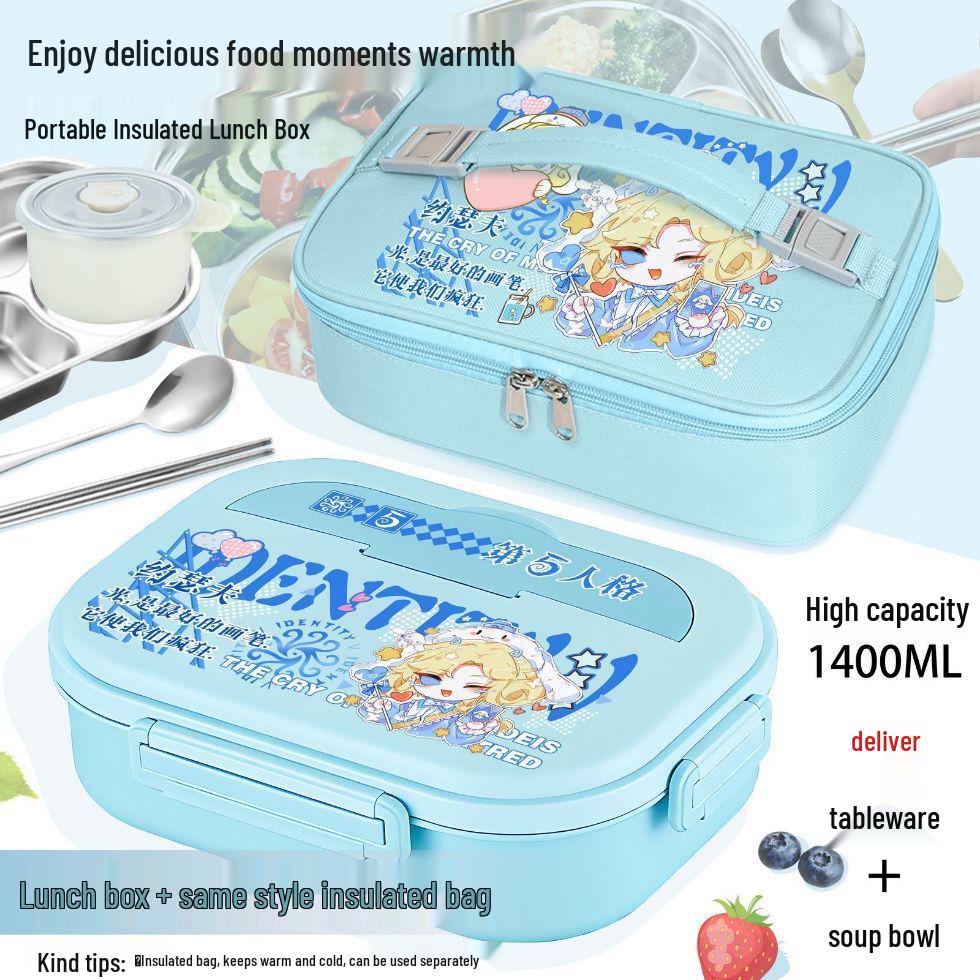 

Identity V Insulated Cartoon Lunch Box | 304 Stainless Steel Bento for Men, Women, Students, and Children Stainless Steel 304 with Soup Bowl and Cutlery
