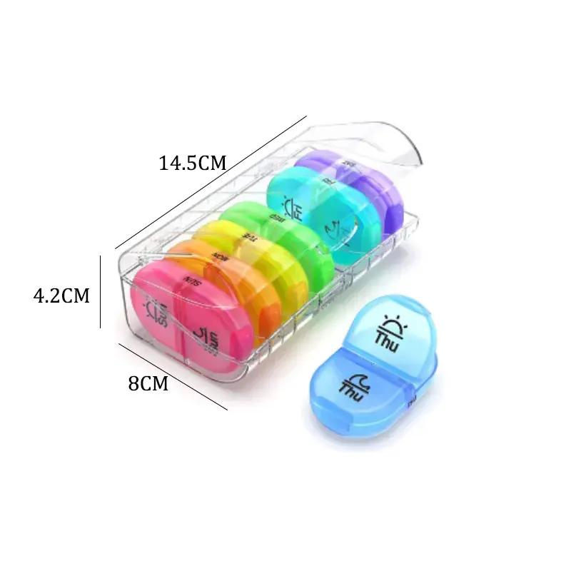 Pill Box Portable Plastic Travel Pocket Pill Organizer 7 Days 2 Times 14  Compartments Hold Grids Large Daily Pill Container