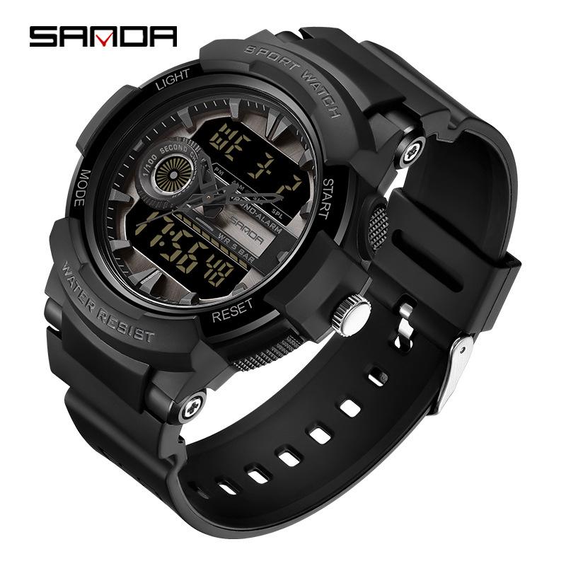 Sanda Luminous Waterproof Men's Sports Wristwatch - Korean Style for Teenagers and Students