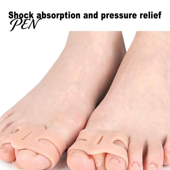Washable Reusable Toe Separators 1 Pair Silicone for Men Women, Breathable Double Hole Spacers Overlapping Toes And Hallux Valgus Correction,