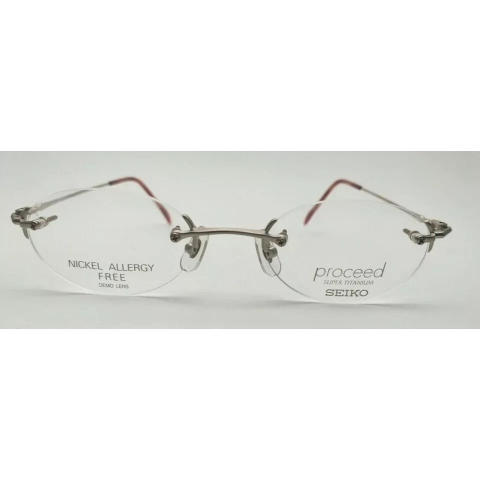 Fortfahren Super Titan seiko T338 Randlose Brillen Brillenrahmen Rot /Gold JL156871913960