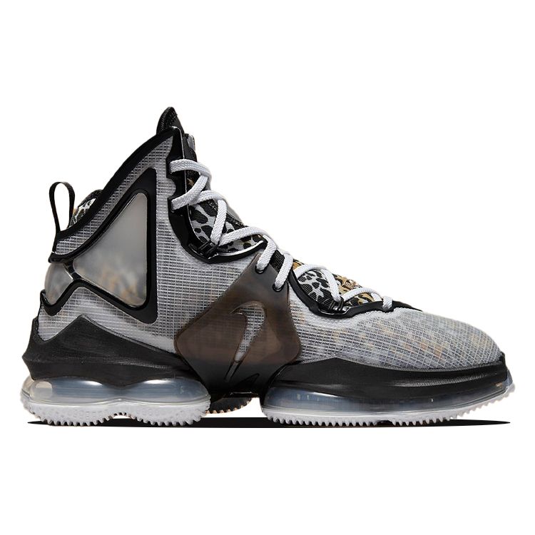 Nike LeBron 19 EP Leopard Unisex Sneakers White Metallic-Gold Black DC9340-100