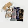 Square Scarf Floral Splicing Design Retro Trendy and High-end Sense  Scarf Scalp Light and Breathable Soft Shawl