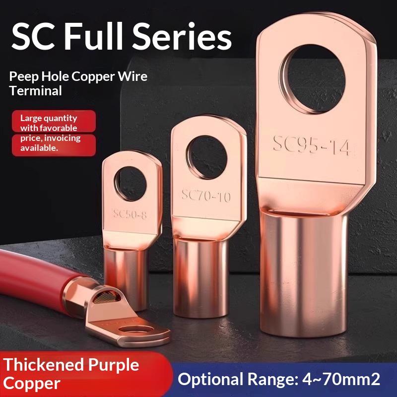 Cd Copper Lug Ring Wire Connectors Bare Cable Electric Crimp Terminal Sc4-6 Sc6-6 Sc6-8 Sc10-6 Sc16-6 Sc16-8 Sc25-8