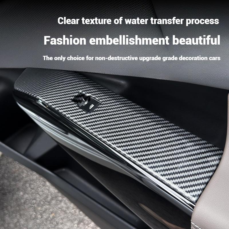 Car ABS Carbon Fiber Texture Window Lift Switch Button Panel For BMW X3 G45 2025  Trim Decoration Interior Accessories
