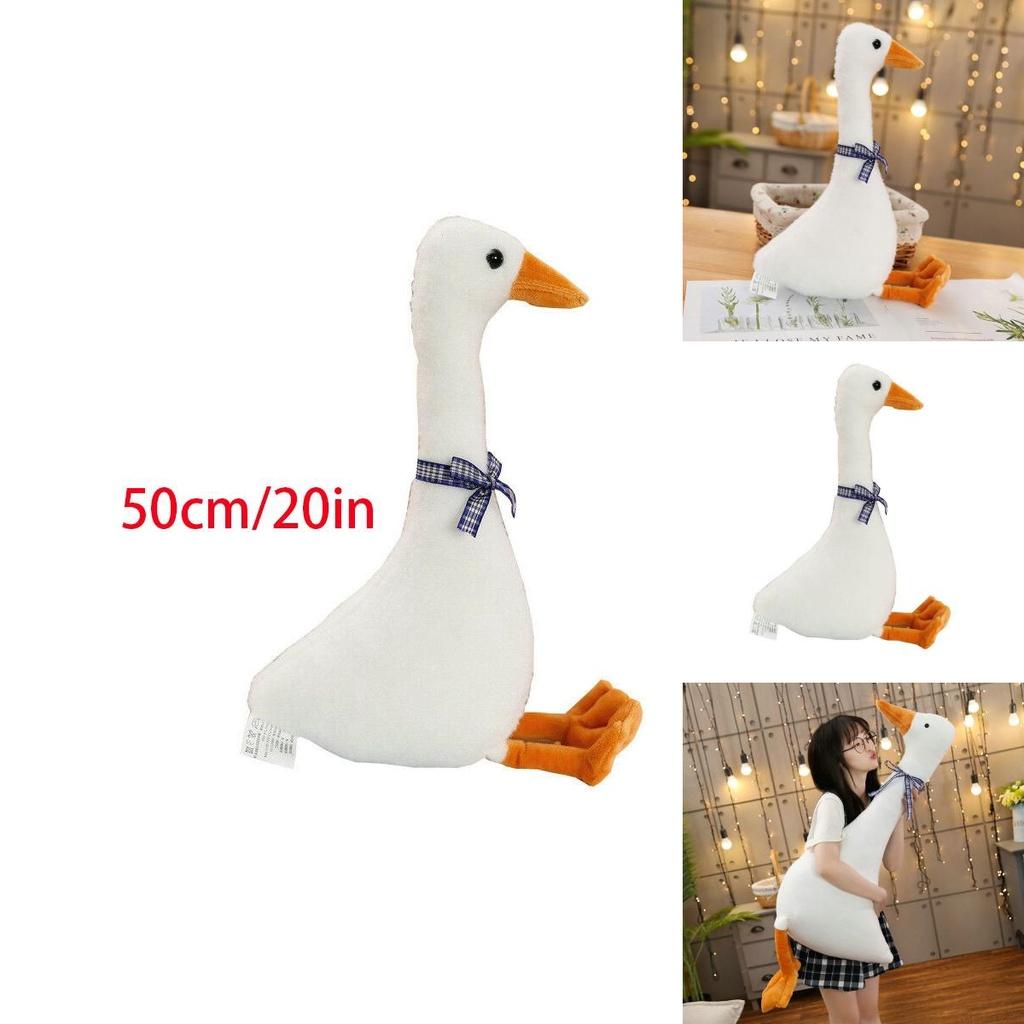 Weiche Weiße Gans Plüschpuppe Niedliches Schlafkissen Perfektes Lustiges Süßes Geschenk Für Freunde