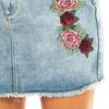 G72011CR Women's Denim Skirt with Frayed Hem