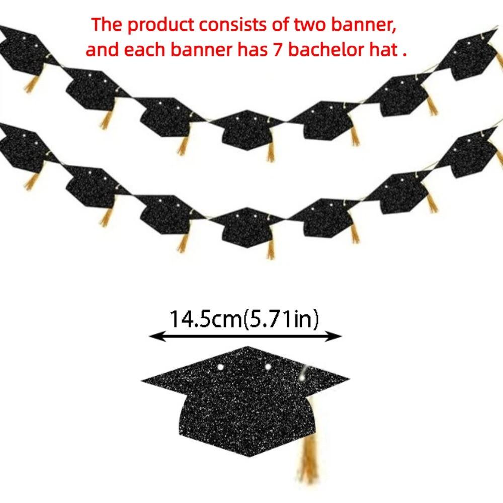 2Pcs with Tassels Graduation Party Banner Graduation Party Hanging Decorations Graduation Party