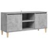 TV Cabinet with Solid Wood Legs Concrete Grey 103.5 x 35 x 50 cm