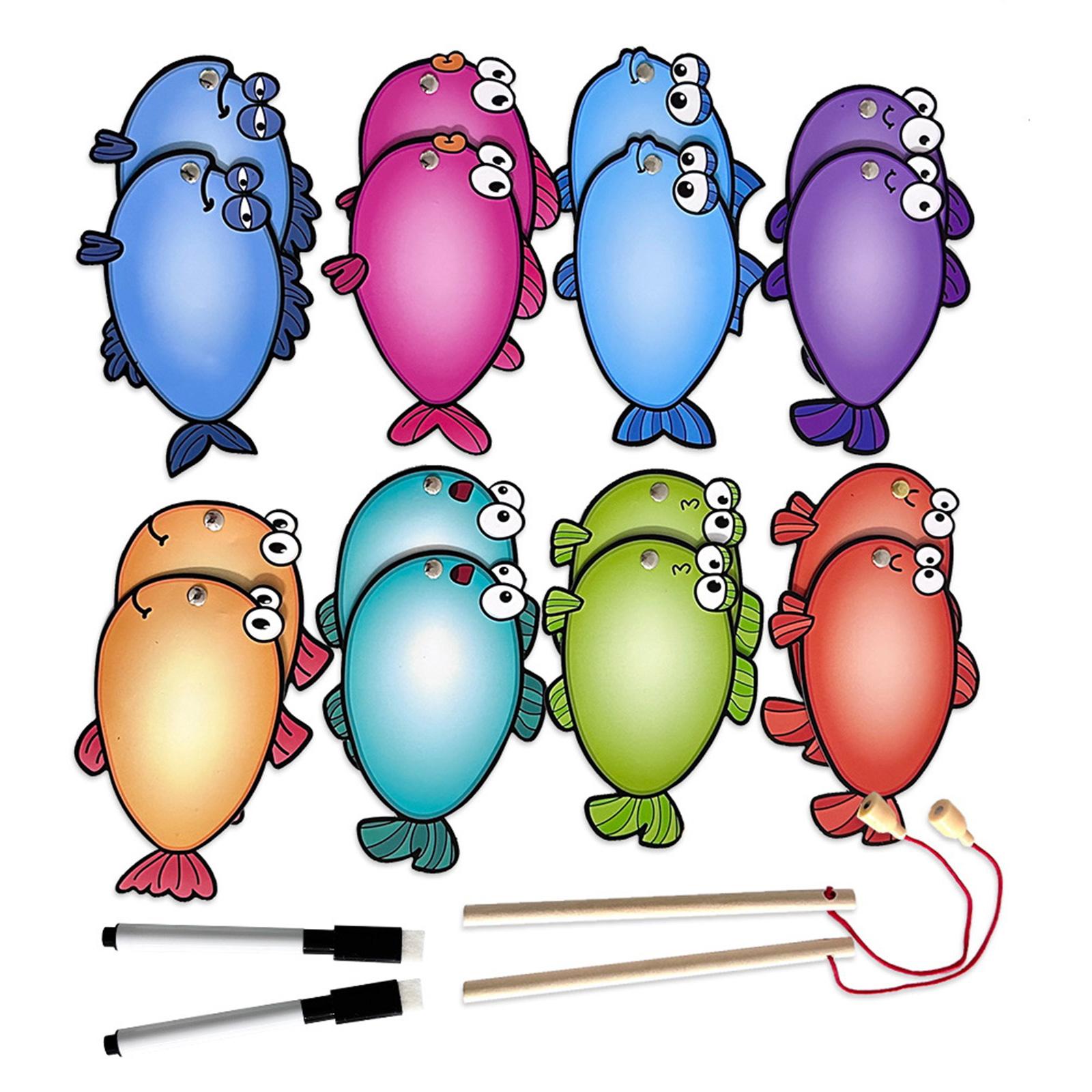 

Многоразовые карточки для обводки алфавита, набор магнитной рыбалки для детей, интерактивное образовательное пособие Монтессори