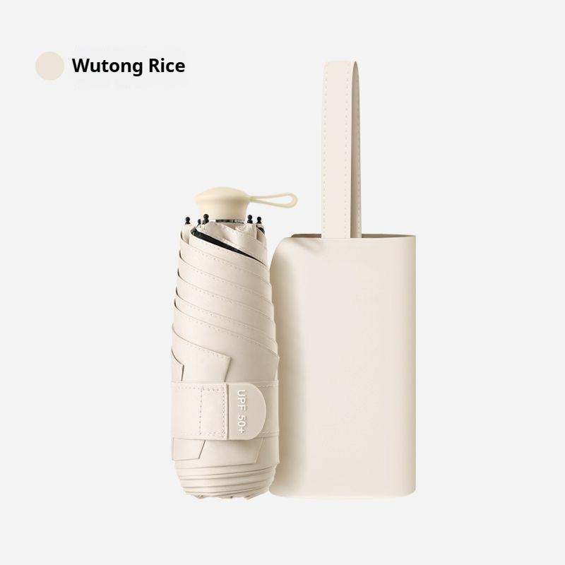 Six Fold UV Resistant Umbrella, Portable Women's Dual-purpose Umbrella for Both Rain and Light, Capsule Mini Sunshade Umbrella