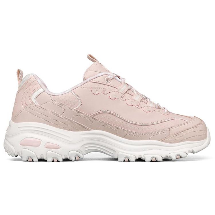 Skechers DLites 1.0 Fabric Mesh Synthetic Leather Sport Comfort Low-Top Lifestyle Shoes Women Sneakers Light-Pink 149227-LTPK