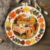 Autumn DIY Embroidery Kit with Embroidery Hoop Embroidery Stitches Practice Kit Needlepoint Kit for Beginners Craft Lovers Gift