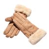 Winter Plus Velvet Candy Color Windproof Faux Fur Gloves Ski Driving Gloves Cashmere Mittens Touch Screen
