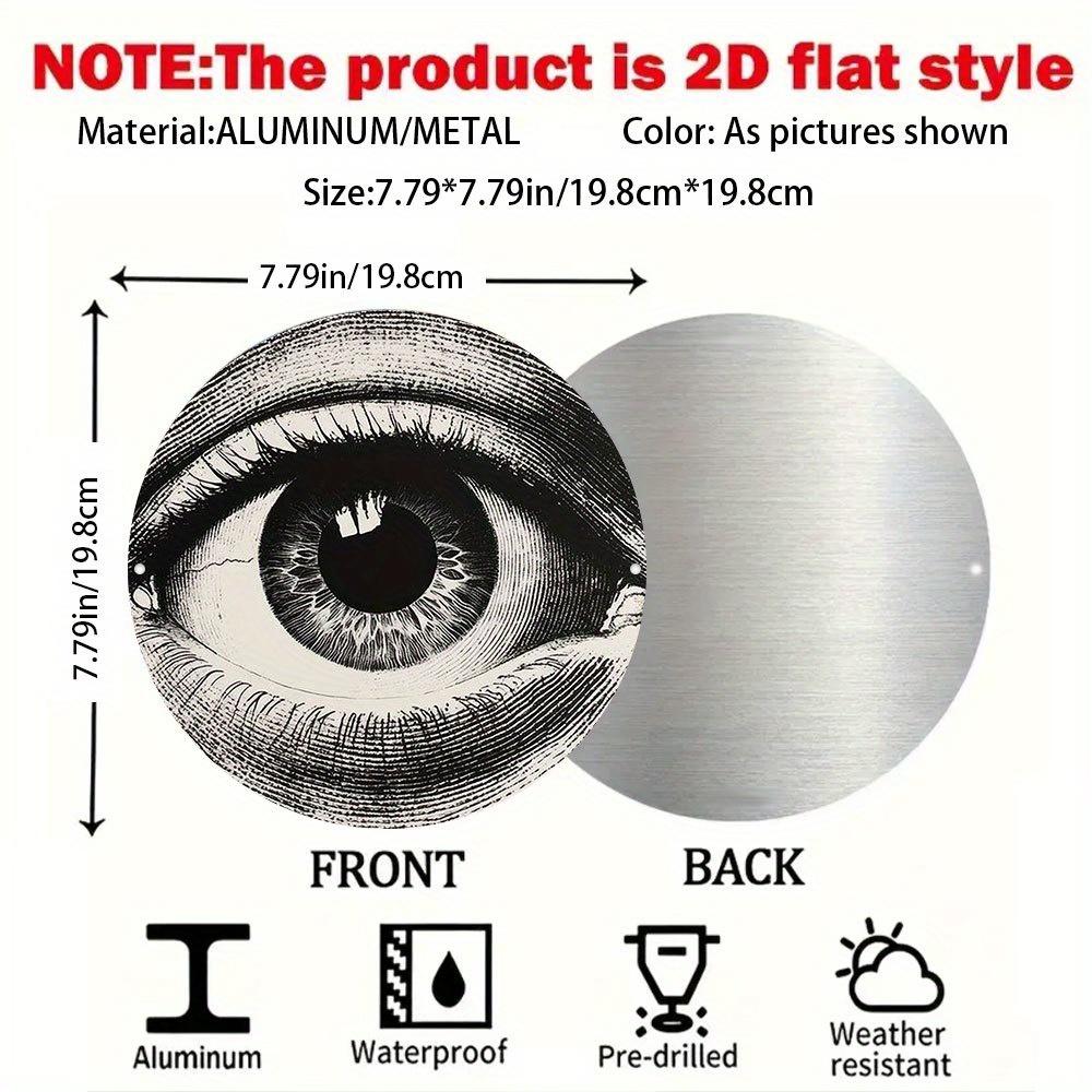 D Flat Distorted Vision Eye Define Surrealism AvantGarde Art Theme Abstract Wall Art Metal Decor Durable Indoor 20x20cm(8x8inch)