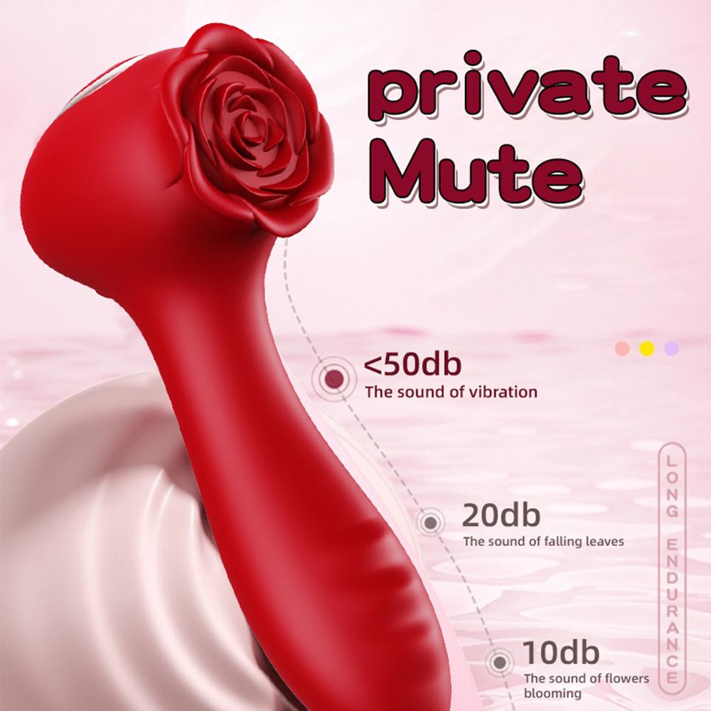 Rose Suction Vagina Vibrator 2-in-1 Thrusting G Spot Anal Vibrator for Women 18+ Adult Clitoris Stimulator Dildo Sex Toys