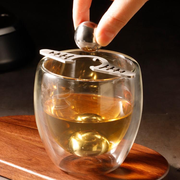 Kávové ledové kuličkyRučně uvařené ledové kuličkyEspresso Ručně uvařené kávové ledové kuličkyZachované aroma Nerezová miska na ledové kuličky