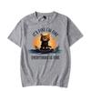 It's Fine I'm Fine Everything Is Fine Graphic T Shirts Funny Cat Tshirt Tops Fashion Harajuku T-shirts Women Men Brand T-shirt