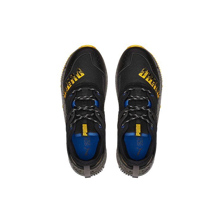 Puma Pacer Future Cushioning Comfortable Fabric Leather Breathable Shock Absorption Low Top Casual Running Shoes Unisex Sneaker Black Yellow 382884-07