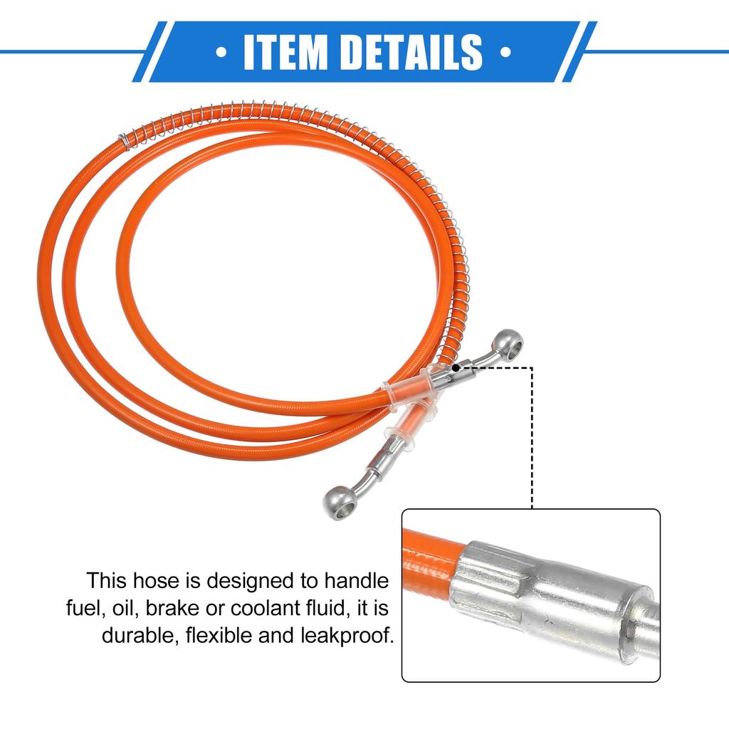 VekAuto Hydro Brake Hose Line Pipeline 200cm 78.74" 10mm 0.39" Pipe with